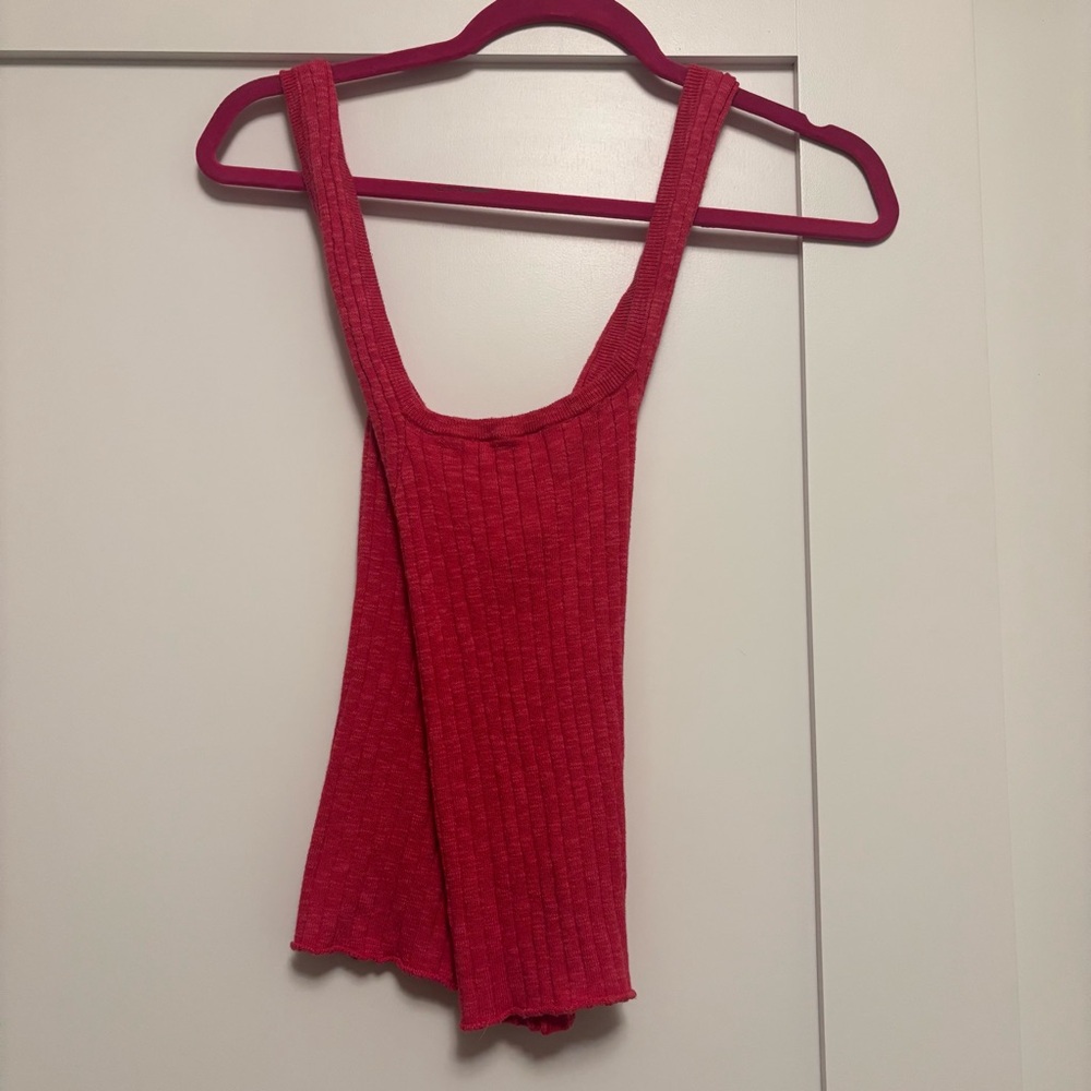 Pilcro Fuchsia Ribbed Knit Tank - Picture 3 of 4